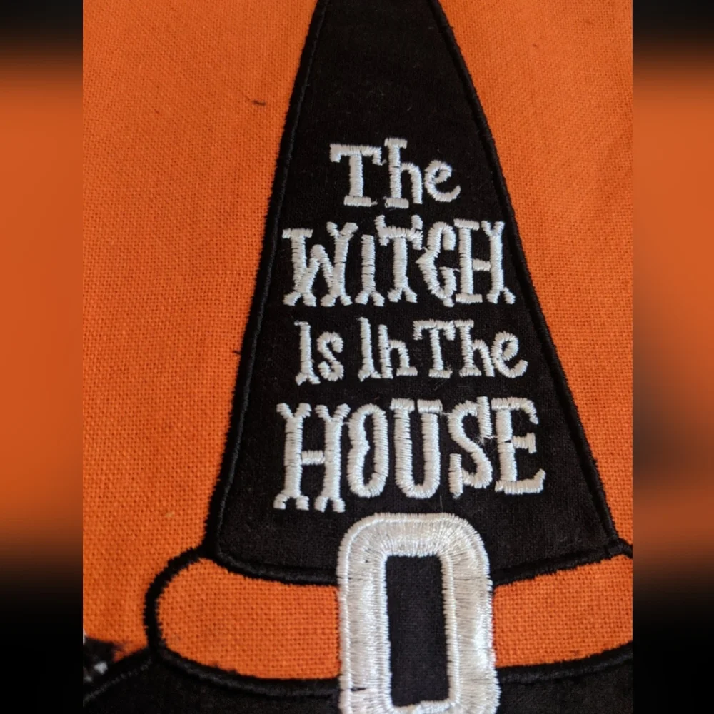 Halloween Vintage Style Kitchen Towel Decor Witchy Spooky Orange Black